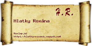Hlatky Roxána névjegykártya