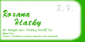 roxana hlatky business card